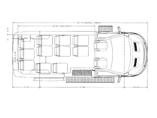 ford e transit passenger van floorplan